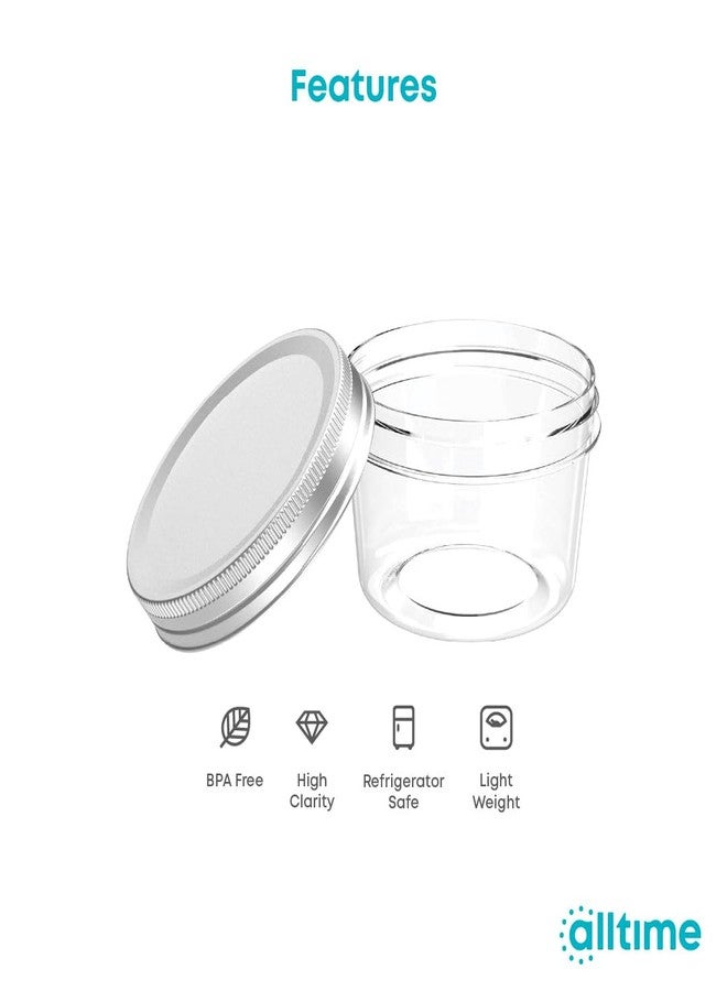 All Time Transparent Plastic Storage Jar Set of 6 (115ml Each) | Airtight, BPA-Free Kitchen Containers - Stackable Design - Image 4